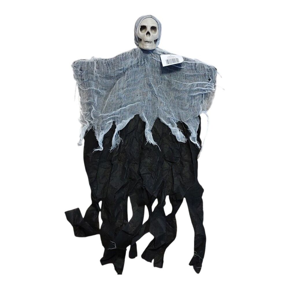 Skull Skeleton Head Hanging Decor White Black Gray Grey Holiday Seasonal Party
